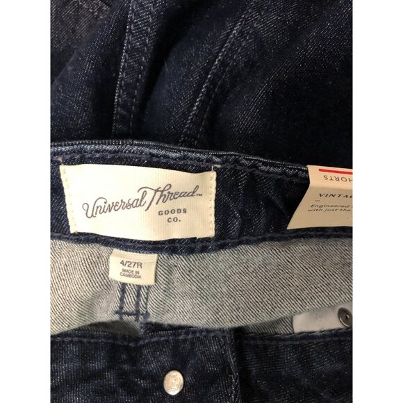 Women's Universal Thread Denim Blue Jean Midi Shorts Size 4 27R. C44 - Picture 4 of 5